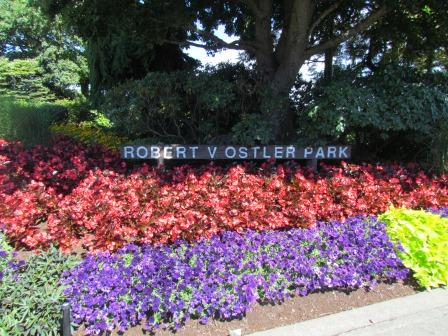 Park Sign flowers Park Sign flowers