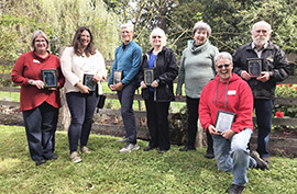 From left to right: Jo Watson, Michelle Merkel, John Elson, Leona Adams, Peach Akerhielm, Stephen Smith and Dep Cowper