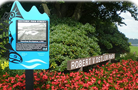 Image of Campbell River Heritage Sign at Foreshore Park