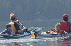 Kayak family fishing