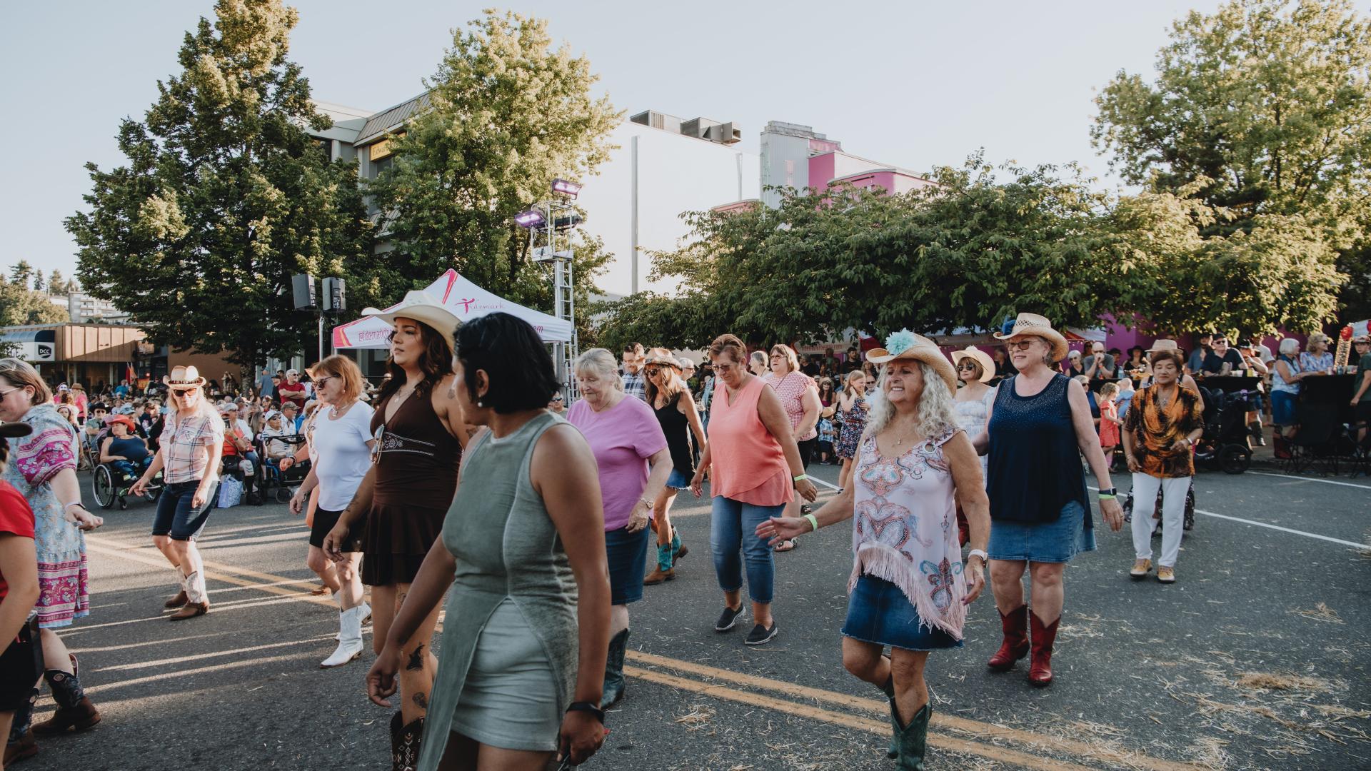 Line dancing participants