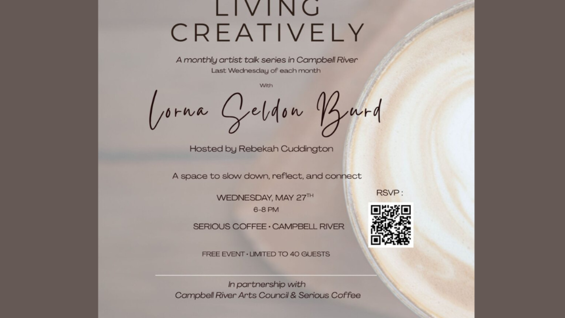 Poster for Living Creatively Event with details.