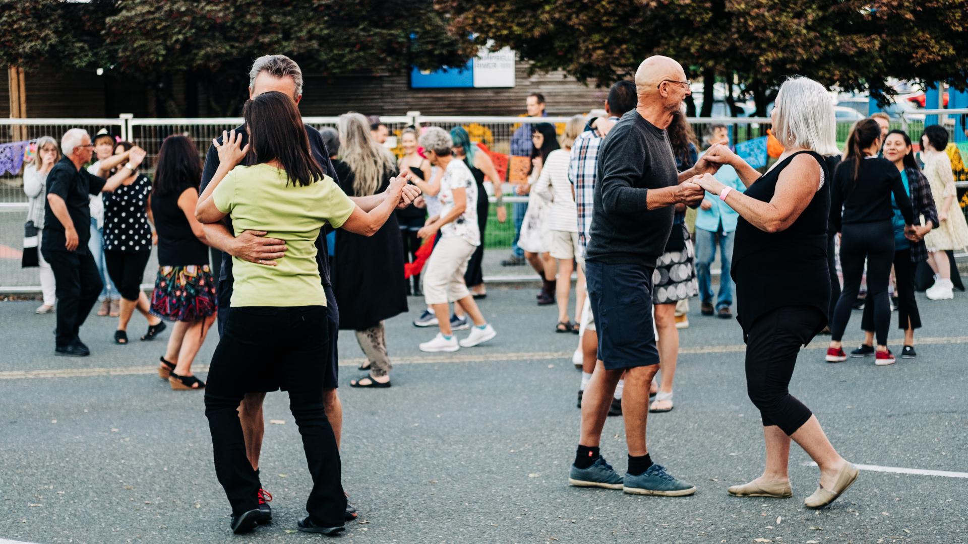 Dancing on the street.