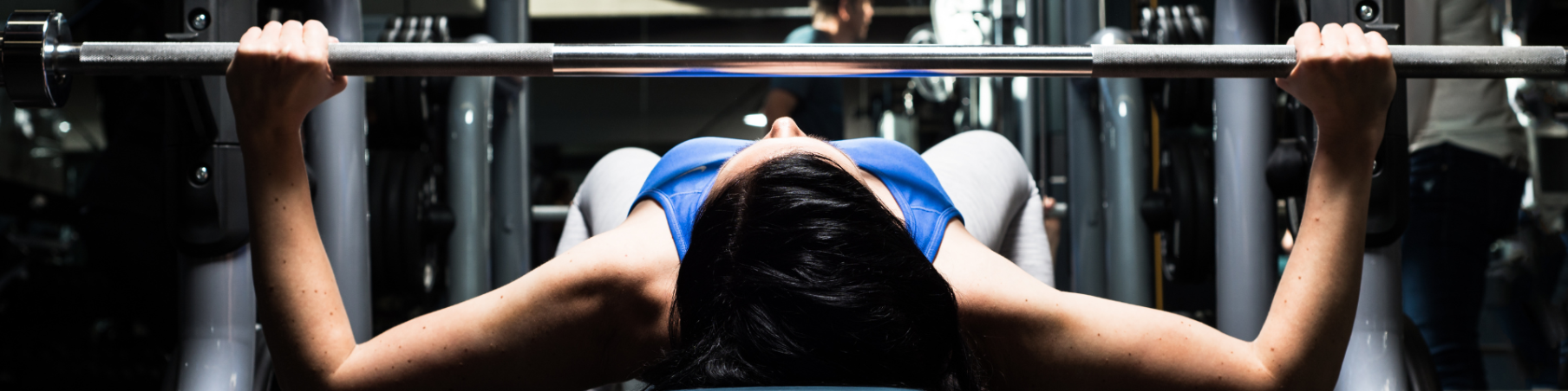 Person using a bench press