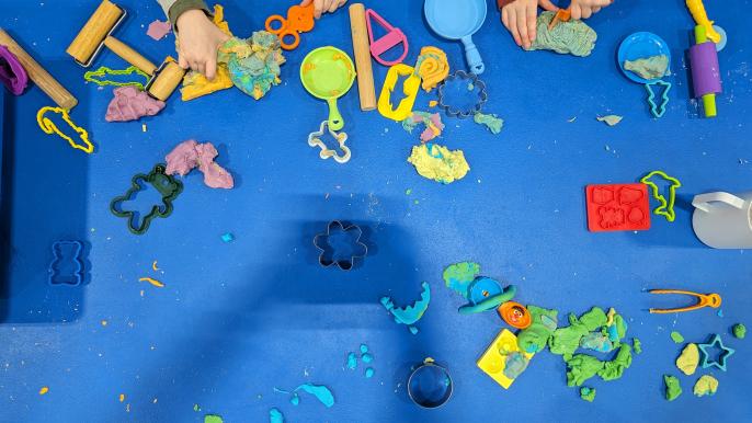Playdough table at Family Day.