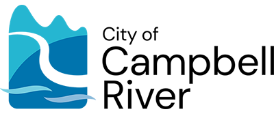 Blue wave and mountain logo with text on the right.